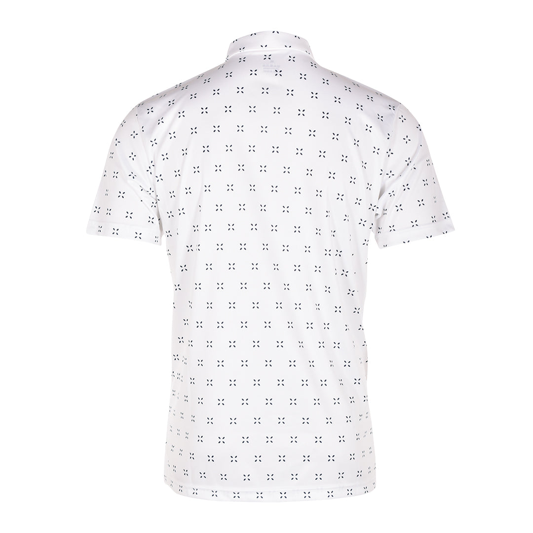 DFC Patterned Golf Polo White|Dark Blue