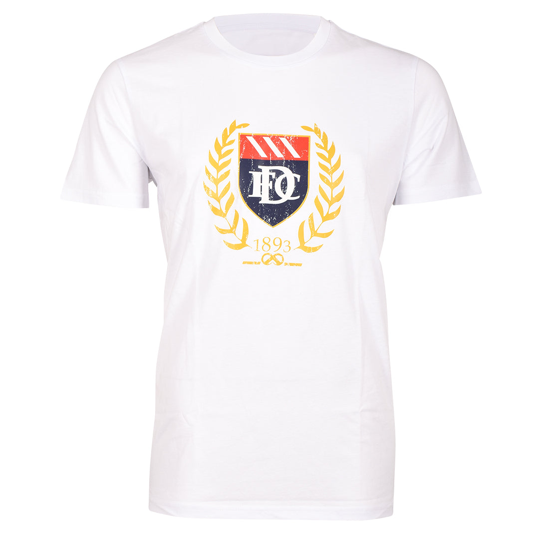 Jnr DFC Distressed Laurel Crest Tee White