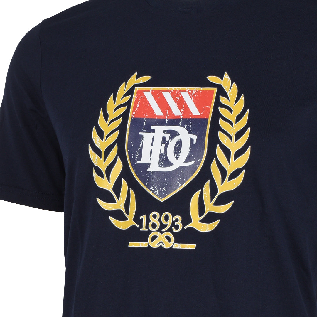 DFC Distressed Laurel Crest Tee Navy