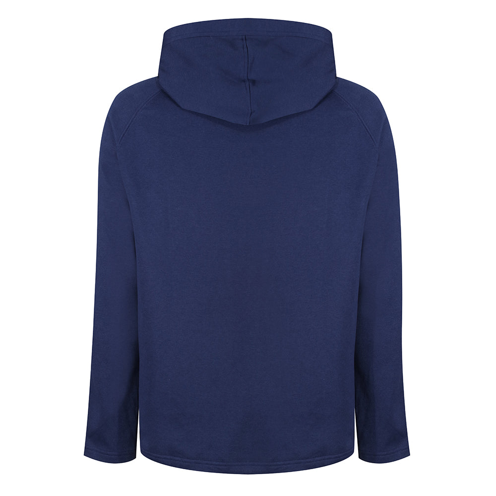 Ribbed Crest Hoodie Navy